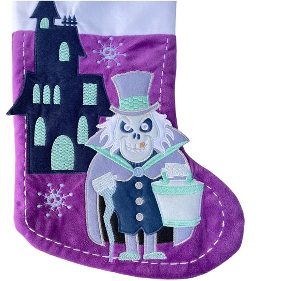 Disney Parks Haunted Mansion Hatbox Ghost Holiday Christmas Stocking - Picture 4 of 5